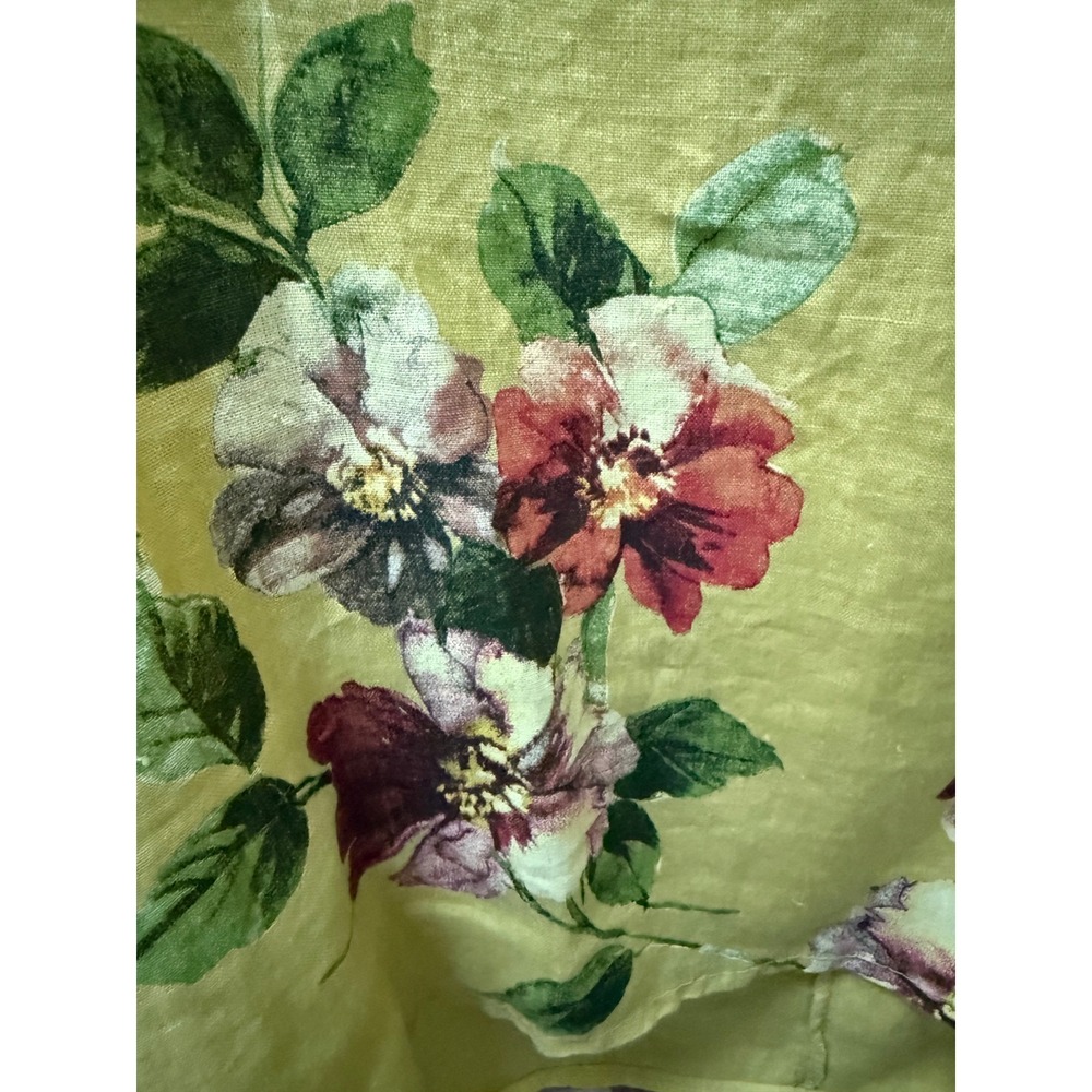Lagenlook Nina Kendosa Paris Yellow Floral 100% Linen Boxy Top Made in Italy - Picture 5 of 9